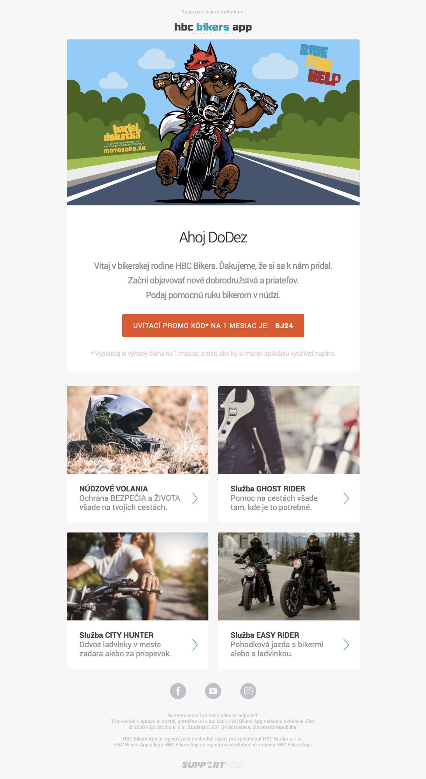 Aplikácia pre motorkárov HBC Bikers App