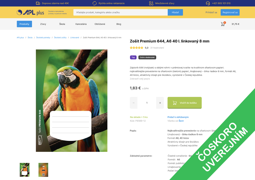 E-shop na mieru pre kancelárske potreby APL plus